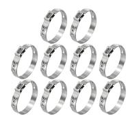 Kozelo 10Pcs Stainless Steel Single Ear Hose Clamps, Adjustable 29.9-33.1mm Heavy Duty Crimp Hose Clamp Assortment Kit, Metal Ear Cinch Rings Crimp Pinch Fitting for Automotive, Tubing