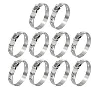 Kozelo 10Pcs Stainless Steel Single Ear Hose Clamps, Adjustable 31.4-34.6mm Heavy Duty Crimp Hose Clamp Assortment Kit, Metal Ear Cinch Rings Crimp Pinch Fitting for Automotive, Tubing