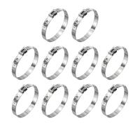 Kozelo 10Pcs Stainless Steel Single Ear Hose Clamps, Adjustable 34.9-38.1mm Heavy Duty Crimp Hose Clamp Assortment Kit, Metal Ear Cinch Rings Crimp Pinch Fitting for Automotive, Tubing
