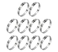 Kozelo 10Pcs Stainless Steel Single Ear Hose Clamps, Adjustable 37.8-41mm Heavy Duty Crimp Hose Clamp Assortment Kit, Metal Ear Cinch Rings Crimp Pinch Fitting for Automotive, Tubing