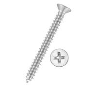 Kozelo 200pcs Phillips Flat Head Wood Screws - [#4x1-1/4"] 304 Stainless Steel Countersunk Self Tapping Screws for Furniture Assembly, Interior Trim, Outdoor Construction, Silver
