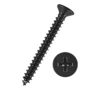 Kozelo 200pcs Phillips Flat Head Wood Screws - [#4x1"] 304 Stainless Steel Countersunk Self Tapping Screws for Furniture Assembly, Interior Trim, Outdoor Construction, Black