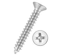 Kozelo 200pcs Phillips Flat Head Wood Screws - [#4x3/4"] 304 Stainless Steel Countersunk Self Tapping Screws for Furniture Assembly, Interior Trim, Outdoor Construction, Silver