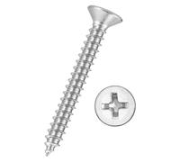 Kozelo 200pcs Phillips Flat Head Wood Screws - [#6x1-3/16"] 304 Stainless Steel Countersunk Self Tapping Screws for Furniture Assembly, Interior Trim, Outdoor Construction, Silver