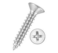Kozelo 200pcs Phillips Flat Head Wood Screws - [#6x3/4"] 304 Stainless Steel Countersunk Self Tapping Screws for Furniture Assembly, Interior Trim, Outdoor Construction, Silver