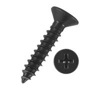 Kozelo 200pcs Phillips Flat Head Wood Screws - [#6x3/4"] Carbon Steel Countersunk Self Tapping Screws for Furniture Assembly, Interior Trim, Outdoor Construction, Black