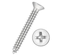 Kozelo 200pcs Phillips Flat Head Wood Screws - [#7x1-1/4"] 304 Stainless Steel Countersunk Self Tapping Screws for Furniture Assembly, Interior Trim, Outdoor Construction, Silver