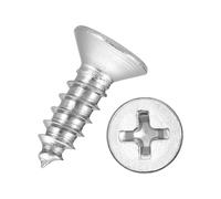Kozelo 200pcs Phillips Flat Head Wood Screws - [#7x1/2"] 304 Stainless Steel Countersunk Self Tapping Screws for Furniture Assembly, Interior Trim, Outdoor Construction, Silver