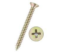 Kozelo 200pcs Phillips Flat Head Wood Screws - [#7x1-9/16"] Carbon Steel Countersunk Self Tapping Screws for Furniture Assembly, Interior Trim, Outdoor Construction, Color