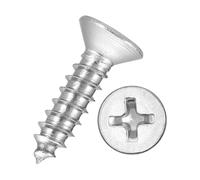 Kozelo 200pcs Phillips Flat Head Wood Screws - [#7x5/8"] 304 Stainless Steel Countersunk Self Tapping Screws for Furniture Assembly, Interior Trim, Outdoor Construction, Silver