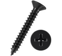 Kozelo 200pcs Phillips Flat Head Wood Screws - [#8x1-1/4"] 304 Stainless Steel Countersunk Self Tapping Screws for Furniture Assembly, Interior Trim, Outdoor Construction, Black