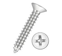 Kozelo 200pcs Phillips Flat Head Wood Screws - [ST2.2x16mm] 304 Stainless Steel Countersunk Self Tapping Screws for Furniture Assembly, Interior Trim, Outdoor Construction, Silver