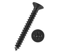 Kozelo 200pcs Phillips Flat Head Wood Screws - [ST3x20mm] Carbon Steel Countersunk Self Tapping Screws for Furniture Assembly, Interior Trim, Outdoor Construction, Black