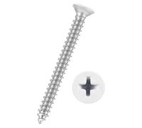Kozelo 200pcs Phillips Flat Head Wood Screws - [ST3x30mm] 304 Stainless Steel Countersunk Self Tapping Screws for Furniture Assembly, Interior Trim, Outdoor Construction, White Head
