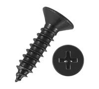 Kozelo 200pcs Phillips Flat Head Wood Screws - [ST4x20mm] Carbon Steel Countersunk Self Tapping Screws for Furniture Assembly, Interior Trim, Outdoor Construction, Black