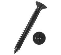 Kozelo 200pcs Phillips Flat Head Wood Screws - [ST4x35mm] Carbon Steel Countersunk Self Tapping Screws for Furniture Assembly, Interior Trim, Outdoor Construction, Black