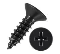 Kozelo 200pcs Phillips Flat Head Wood Screws - [ST5x20mm] Carbon Steel Countersunk Self Tapping Screws for Furniture Assembly, Interior Trim, Outdoor Construction, Black