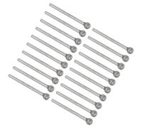 Kozelo 20pcs Diamond Grinding Bit - [6mm Dia 120 Grtis] Ball Head Carving Drill Bits Rotary Tool for Carving Polishing Use | 3mm Round Shank