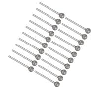 Kozelo 20pcs Diamond Grinding Bit - [8mm Dia 120 Grtis] Ball Head Carving Drill Bits Rotary Tool for Carving Polishing Use | 3mm Round Shank