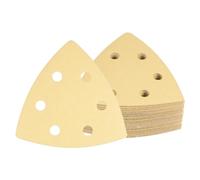 Kozelo 24pcs Mouse Detail Sander Sandpaper - [6-Hole 240 Grit] Aluminum Oxide Triangle Hook and Loop Sanding Pads Sheet for Sanding and Polishing Wood Furniture Metal Use