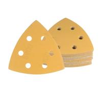 Kozelo 24pcs Mouse Detail Sander Sandpaper - [6-Hole 400 Grit] Aluminum Oxide Triangle Hook and Loop Sanding Pads Sheet for Sanding and Polishing Wood Furniture Metal Use