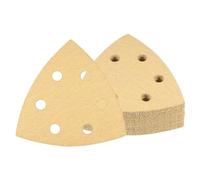 Kozelo 24pcs Mouse Detail Sander Sandpaper - [6-Hole 60 Grit] Aluminum Oxide Triangle Hook and Loop Sanding Pads Sheet for Sanding and Polishing Wood Furniture Metal Use