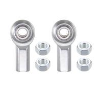 Kozelo 2pcs ECF5 Rod End Joint Bearing - [5/16" Bore, 5/16-24 UNF Right Hand Thread] Female Rod End with Jam Nuts, 45# Carbon Steel