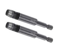 Kozelo 2pcs Leather Hole Punch Tool - [8mm x 1/4" Shank] Extension Hex Shank Drill Bit Carbon Steel Hollow Puncher for Fabric Leathercraft Belts Use, 84mm Length