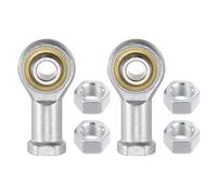 Kozelo 2pcs PHSB6 Rod End Joint Bearing - [3/8" Bore, 3/8-24 UNF Right Hand Thread] Female Rod End with Jam Nuts, 45# Carbon Steel