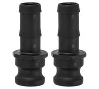 Kozelo 2Pcs Polypropylene Type E Cam Groove Fitting, 1" x 1" Cam and Groove Hose Fitting with 2.32" Hose Shank Camlock, Poly Quick Conversion Connector for Fluid Transfer, Black