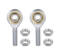 Kozelo 2pcs POSB5 Rod End Joint Bearing - [5/16" Bore, 5/16-24 UNF Left Hand Thread] Male Rod End with Jam Nuts, 45# Carbon Steel