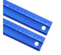 Kozelo 2pcs Raised Grip Aluminum Alloy 60cm Ruler - 1mm Precision, Office Use, Blue