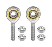 Kozelo 2pcs SA6T/K M6 Rod End Joint Bearing - [6mm Bore, M6x1 Male Left Hand Thread] Male Rod End with Jam Nuts, 45# Carbon Steel