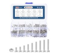 Kozelo 300pcs Socket Head Cap Screws Bolts Nuts Assortment Kit #2-56 304 SS