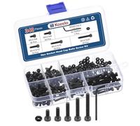Kozelo 340pcs Socket Head Cap Screws Bolts Nuts Assortment Kit - [M3x6/8/12/16/20mm] Alloy Steel Black Oxide 12.9 Internal Hex Screw for 3D Printer Use, with Wrench