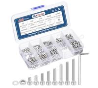 Kozelo 400pcs M2.5 Socket Head Cap Screws Bolts Nuts Assortment Kit - [M2.5x4/6/8/10/12/16/20/25mm] 304 Stainless Steel Allen Socket Drive for 3D Printer with Allen Wrench