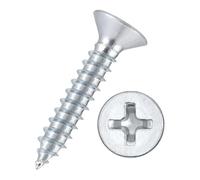 Kozelo 400pcs Phillips Flat Head Wood Screws - [#6x3/4"] Carbon Steel Countersunk Self Tapping Screws for Furniture Assembly, Interior Trim, Outdoor Construction, Bluish-white