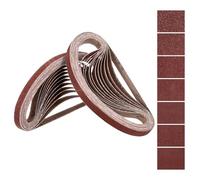 Kozelo 42 Pcs Sanding Belts 10mm x 330mm 40/60/80/120/180/240/400 Grit Aluminum Oxide Abrasive Sandpaper for Belt Sander Metal Grinding Wood Working Weld Rust Removal