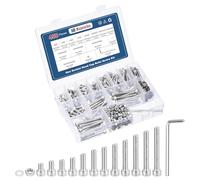 Kozelo 450pcs M5 Socket Head Cap Screws Bolts Nuts Assortment Kit - [M5x6/8/10/12/16/20/25/30/35/40/45/50mm] 304 Stainless Steel Allen Socket Drive for 3D Printer with Allen Wrench