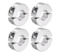 Kozelo 4Pcs Double Split Shaft Collar - [15mm Bore x 35mm OD x 12mm Width] Clamping Style Shaft Collar for CNC Machine Tools, Hold Timing Pulleys Use, 6061 Aluminum Alloy, Silver Tone