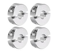Kozelo 4Pcs Double Split Shaft Collar - [8mm Bore x 25mm OD x 10mm Width] Clamping Style Shaft Collar for CNC Machine Tools, Hold Timing Pulleys Use, 6061 Aluminum Alloy, Silver Tone