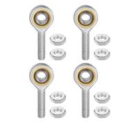 Kozelo 4pcs SA10T/K M10 Rod End Joint Bearing - [10mm Bore, M10x1.5 Male Right Hand Thread] Male Rod End with Jam Nuts, 45# Carbon Steel