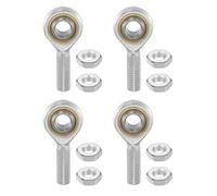 Kozelo 4pcs SA12T/K M12 Rod End Joint Bearing - [12mm Bore, M12x1.75 Male Right Hand Thread] Male Rod End with Jam Nuts, 45# Carbon Steel