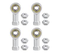 Kozelo 4pcs SI10T/K M10 Rod End Joint Bearing - [10mm Bore, M10x1.5 Female Right Hand Thread] Female Rod End with Jam Nuts, 45# Carbon Steel