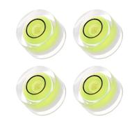 Kozelo 4pcs Small Circular Bubble Spirit Levels - [10mm Diameter 6mm Thickness] Mini Round RV Level Leveling Tools for Travel Trailer Turntable Camera, Lime