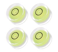 Kozelo 4pcs Small Circular Bubble Spirit Levels - [15mm Diameter 8mm Thickness] Mini Round RV Level Leveling Tools for Travel Trailer Turntable Camera, Lime