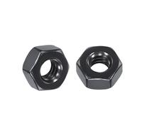 Kozelo 50pcs Hex Nuts - [1/4"-20] 304 Stainless Steel 18-8 (A2-70) Hardware Nuts for Mechanical Repair & Assembly, Standard Inch Coarse Thread Nut, Black Oxide Finish, Black