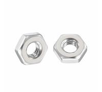 Kozelo 50pcs Hex Nuts - [#10-32] 304 Stainless Steel 18-8 (A2-70) Hardware Nuts for Mechanical Repair & Assembly, Standard Inch Fine Thread Nut, Bright Finish, Silver