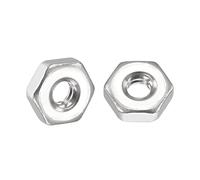 Kozelo 50pcs Hex Nuts - [#4-40] 304 Stainless Steel 18-8 (A2-70) Hardware Nuts for Mechanical Repair & Assembly, Standard Metric Coarse Thread Nut, Bright Finish, Silver