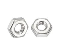 Kozelo 50pcs Hex Nuts - [#8-32] 304 Stainless Steel 18-8 (A2-70) Hardware Nuts for Mechanical Repair & Assembly, Standard Metric Coarse Thread Nut, Bright Finish, Silver